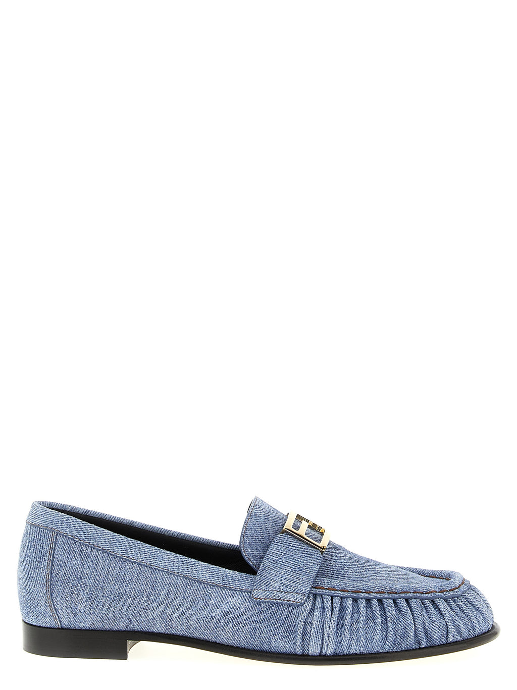 Mocassins à enfiler en veau bleu