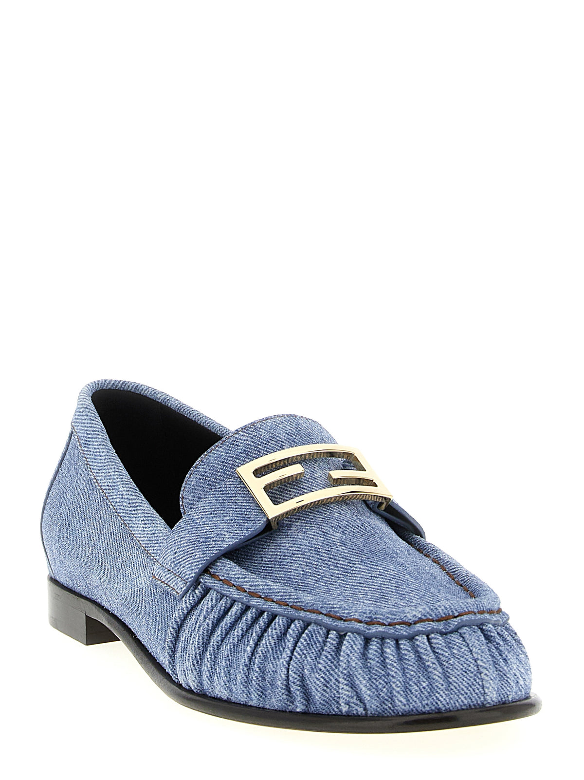 Mocassins à enfiler en veau bleu