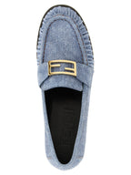Mocassins à enfiler en veau bleu