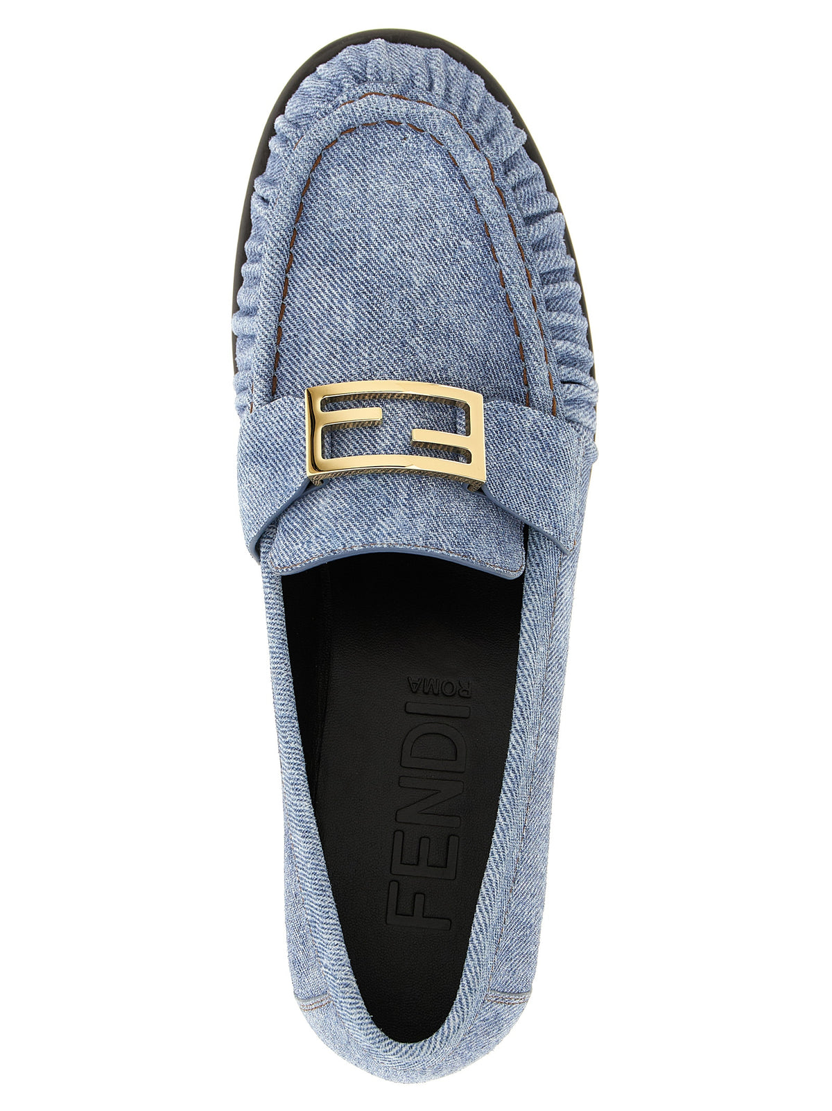 Mocassins à enfiler en veau bleu