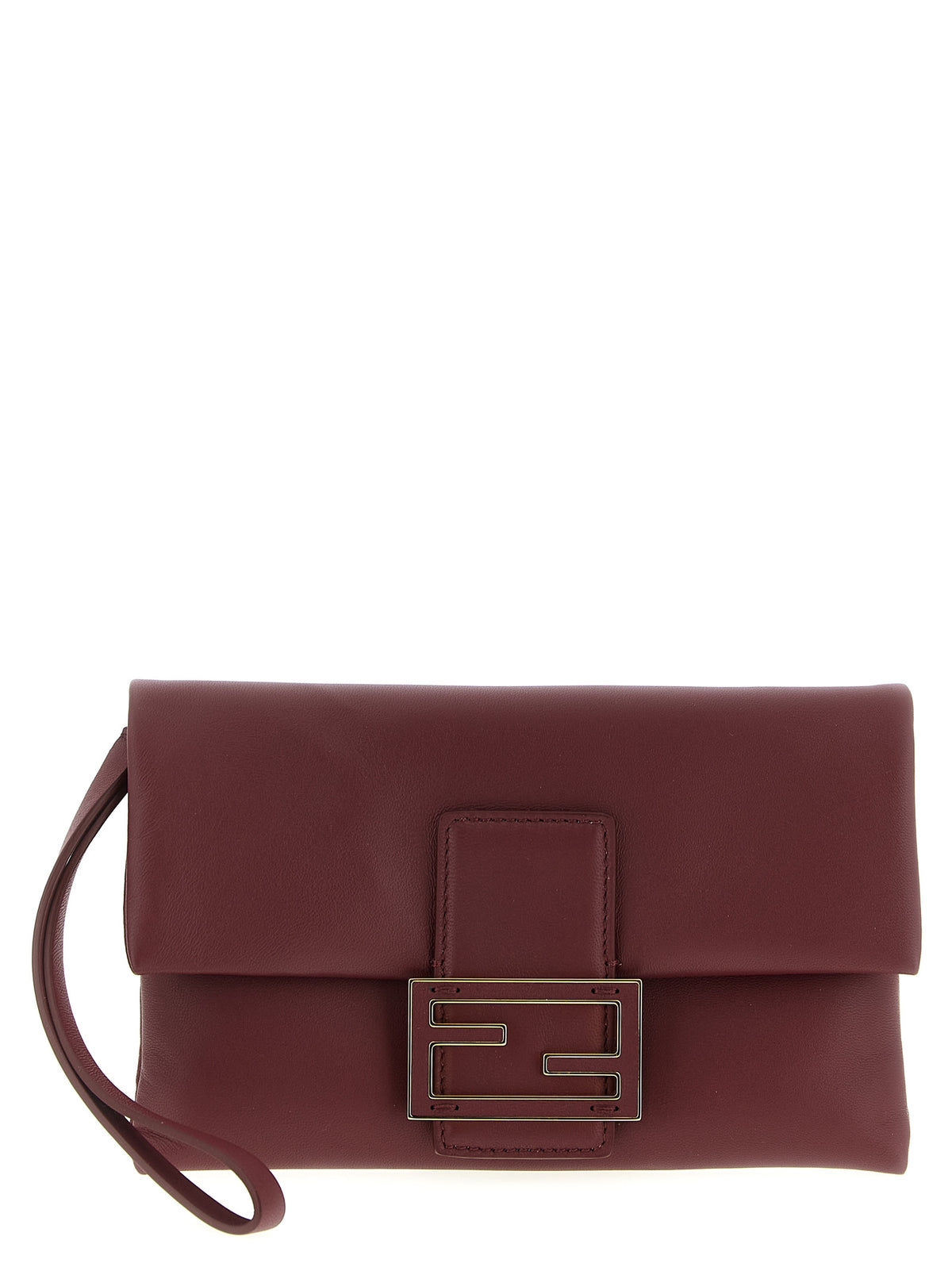 Pochette en cuir bordeaux