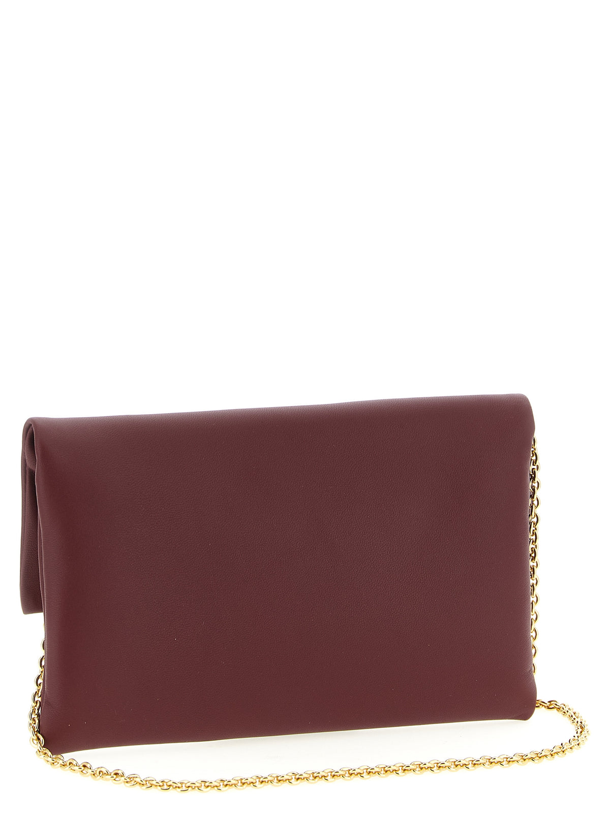 Pochette en cuir bordeaux