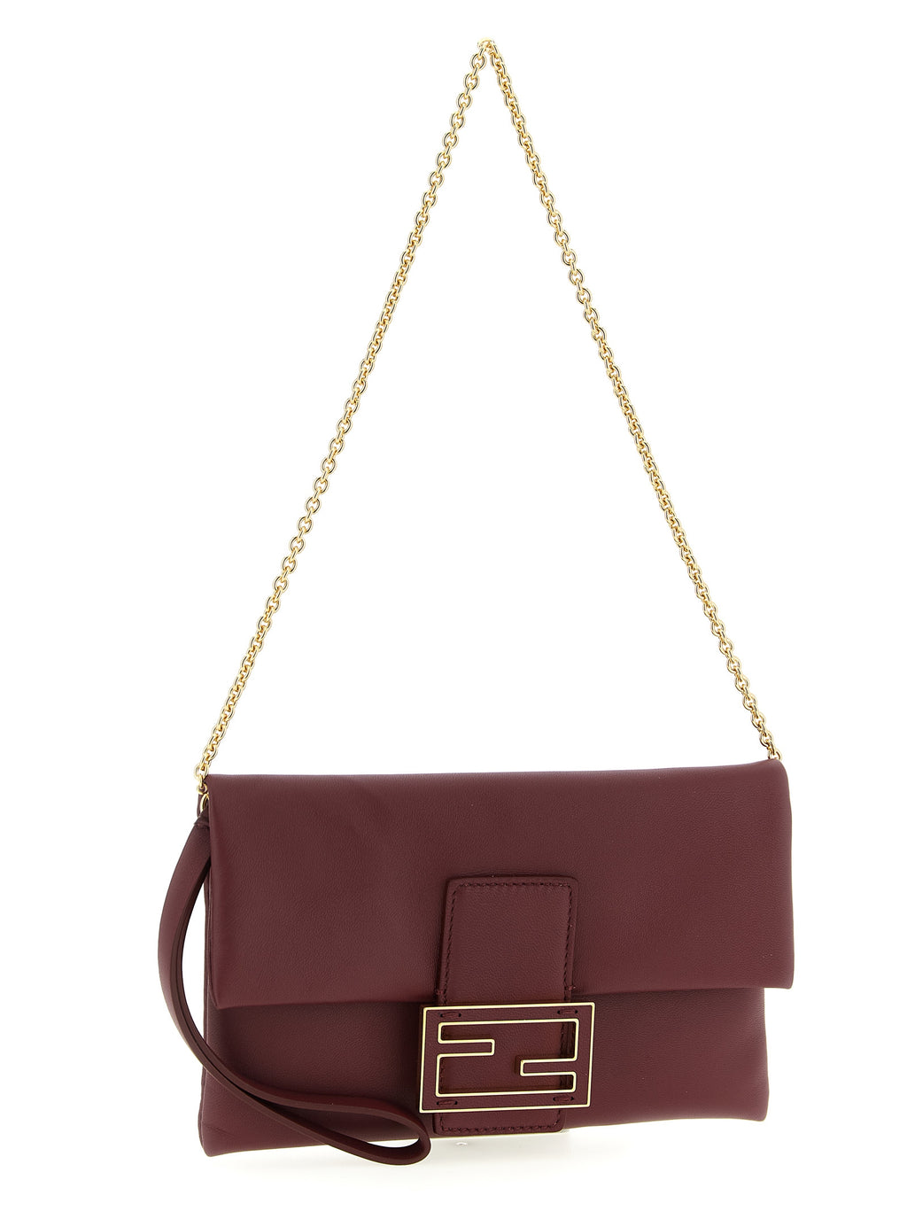 Burgundy Leather Clutch Bag
