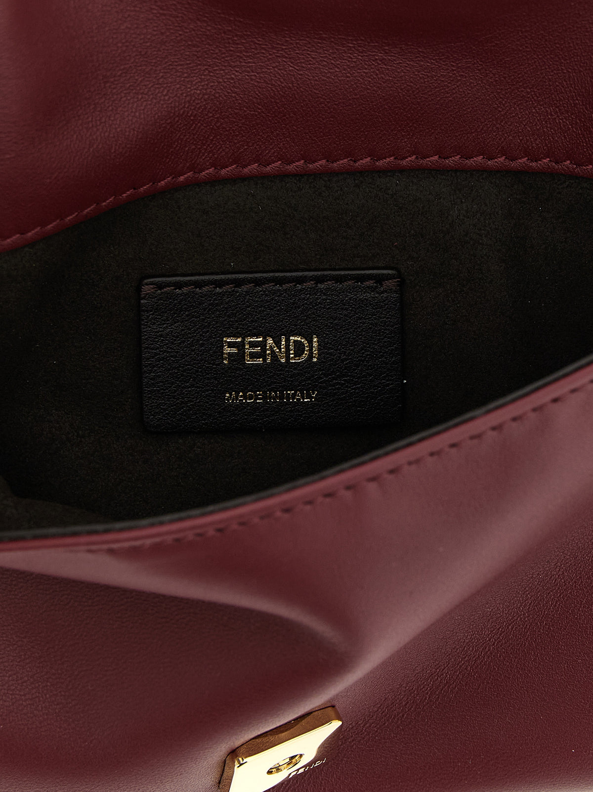 Pochette en cuir bordeaux