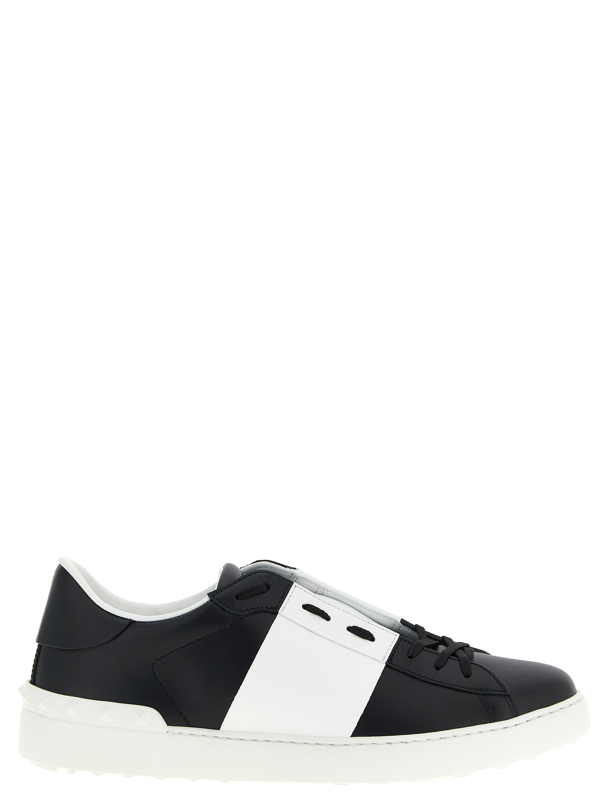 White and Black Leather Sneakers