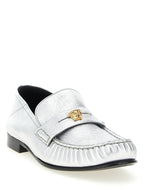 Mocassins en cuir argenté