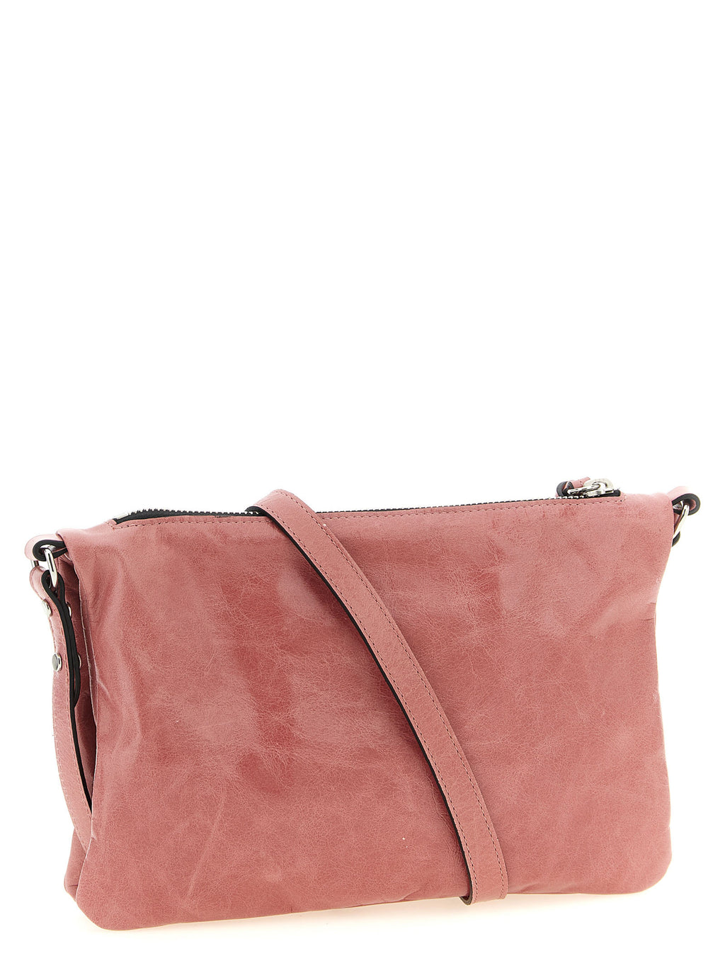 Sac bandoulière en cuir rose