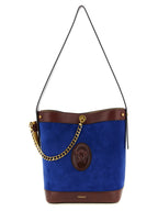 Blue Suede Shoulder Bag