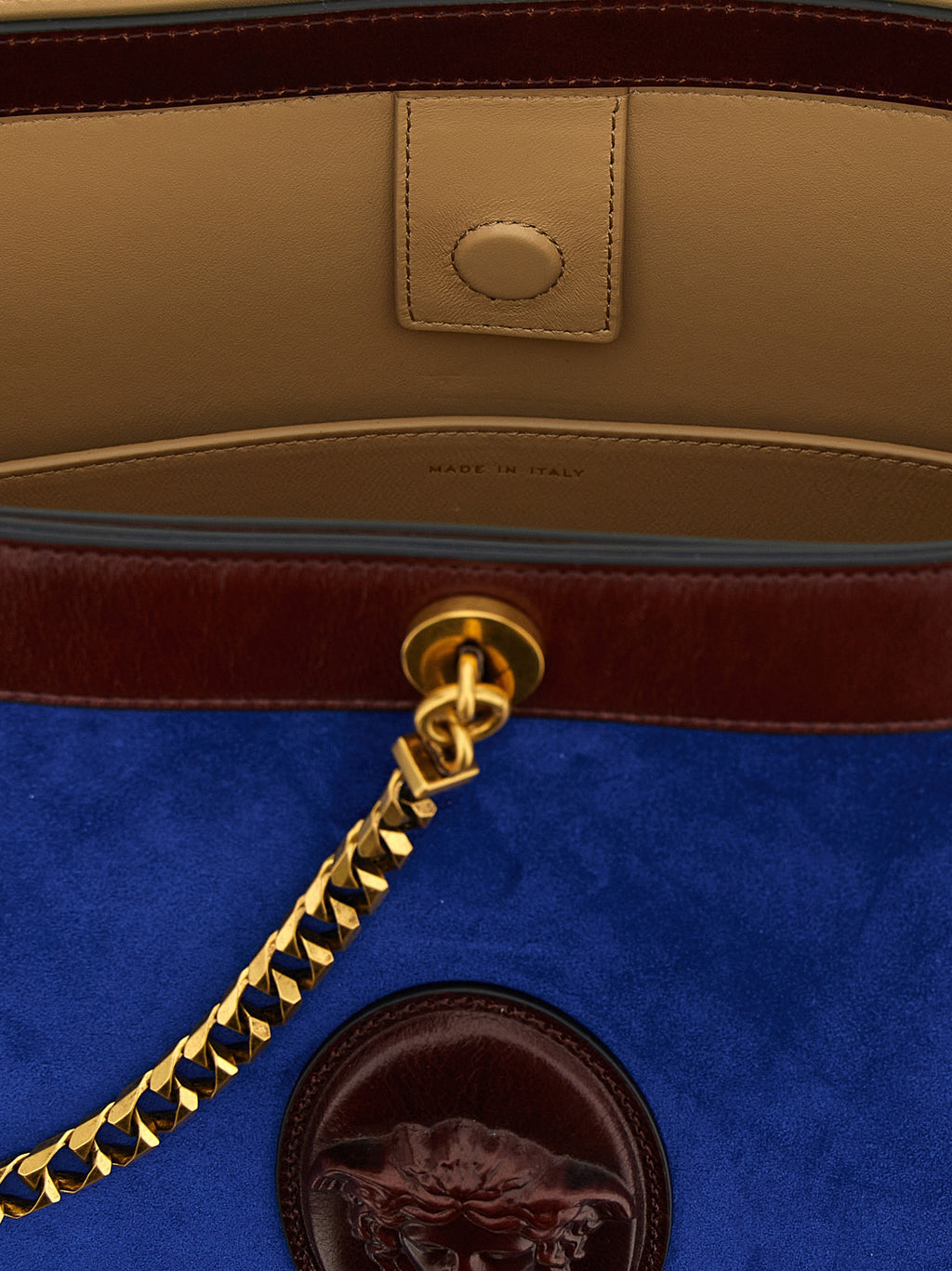 Blue Suede Shoulder Bag
