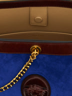 Blue Suede Shoulder Bag
