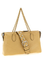 Sac à bandoulière en cuir beige