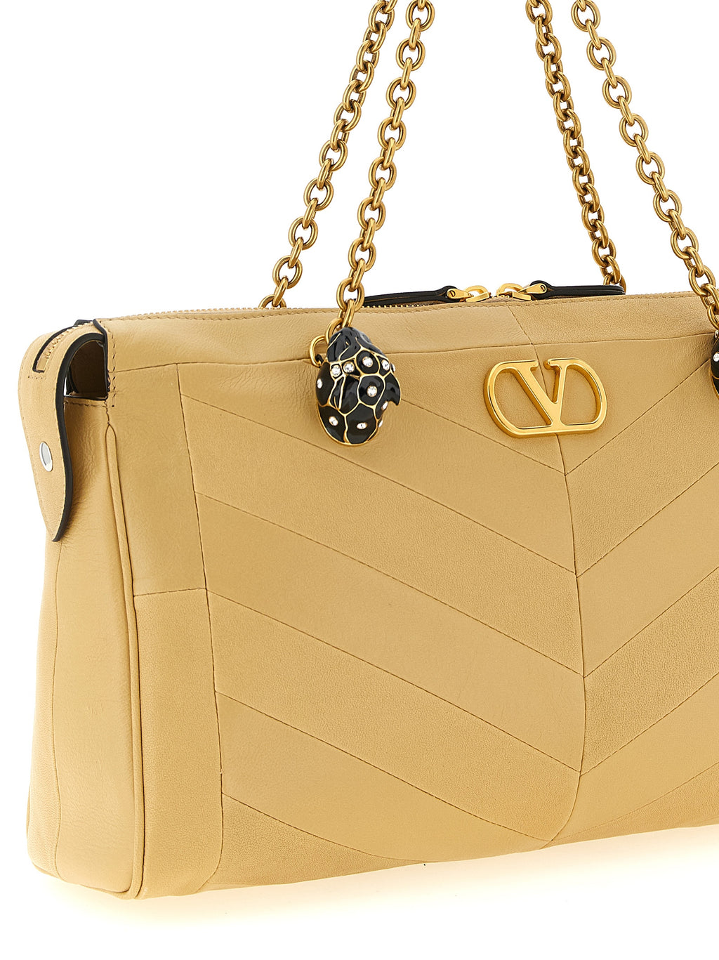 Sac à bandoulière en cuir beige