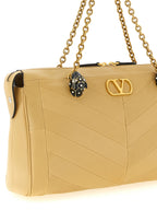 Sac à bandoulière en cuir beige