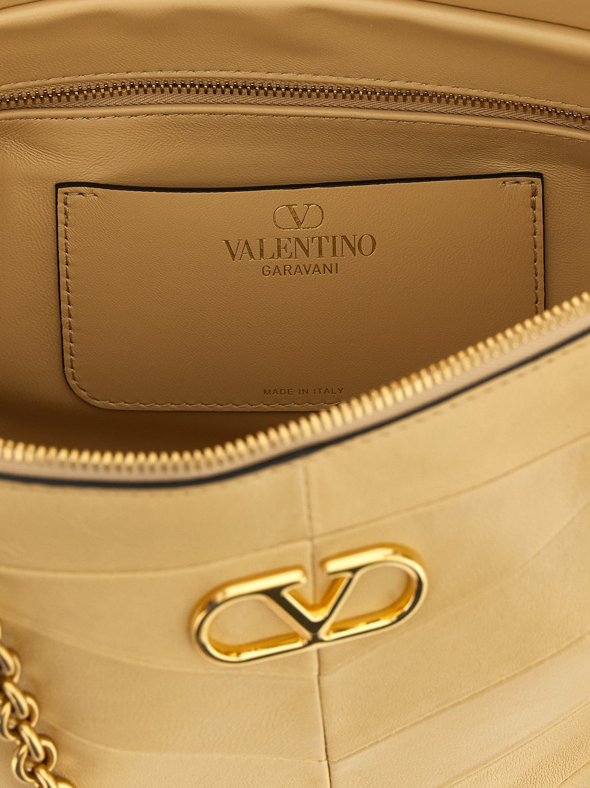 Sac à bandoulière en cuir beige