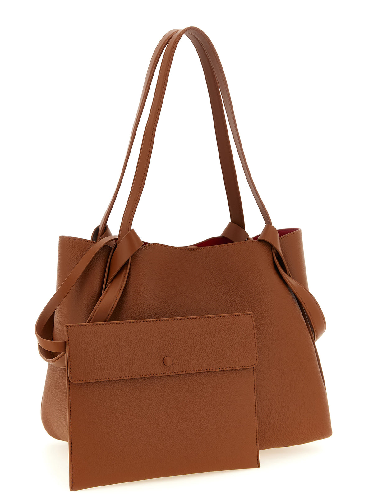 Cabas en cuir marron