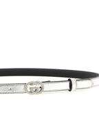 Ceinture en cuir argenté
