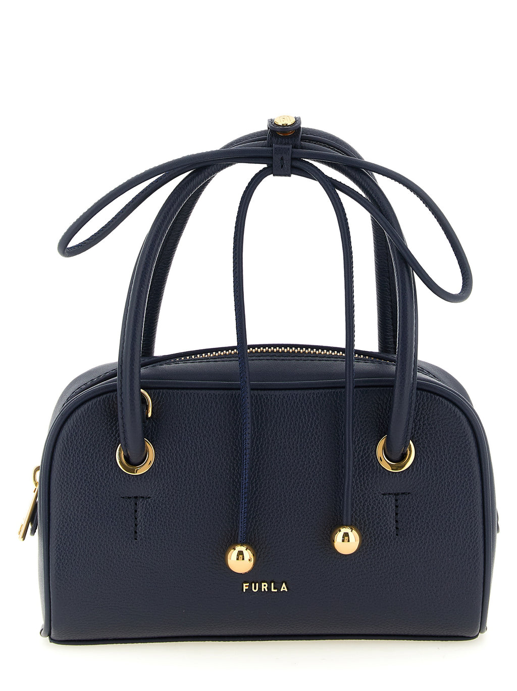 Blue Leather Handbag
