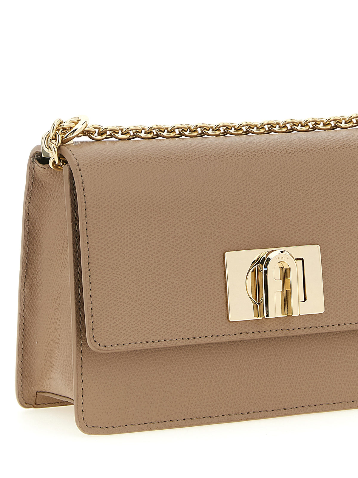 Beige Leather Crossbody Bag