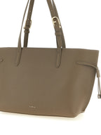 Grand sac cabas en cuir gris