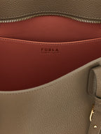 Grand sac cabas en cuir gris