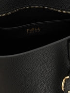 Sac cabas en cuir de veau noir