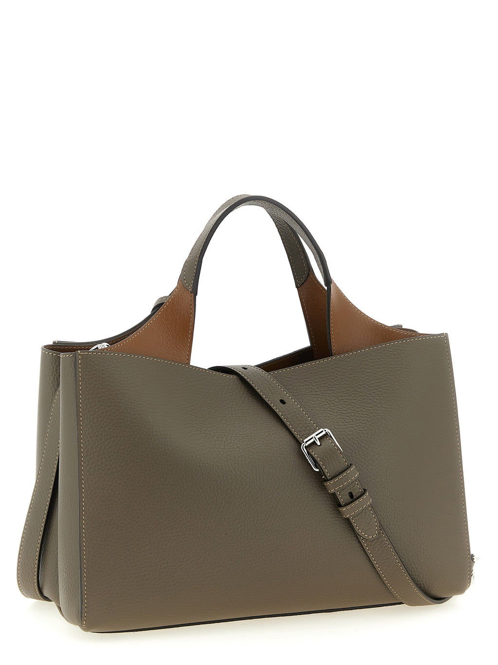 Sac à main en cuir gris