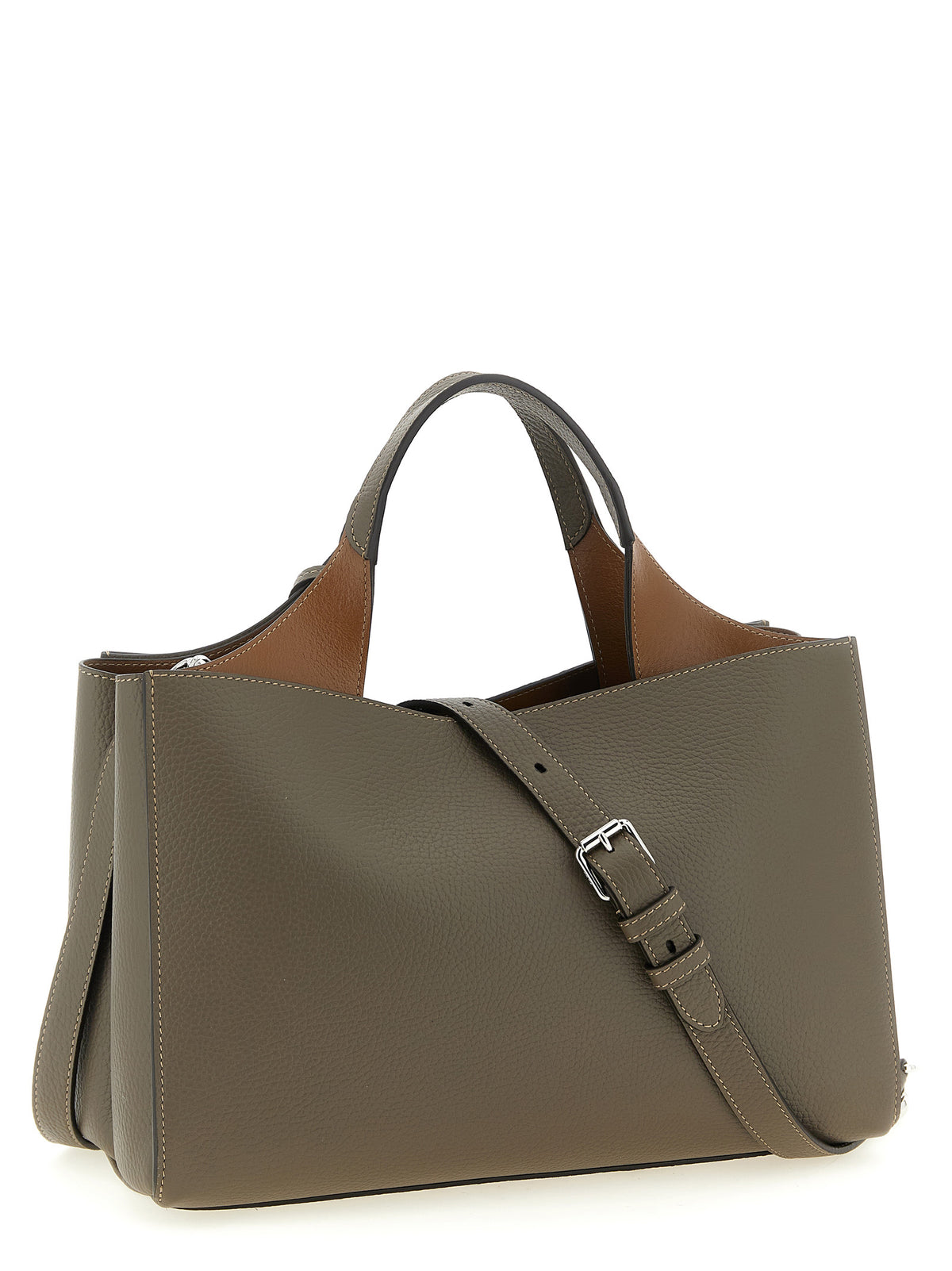 Sac à main en cuir gris