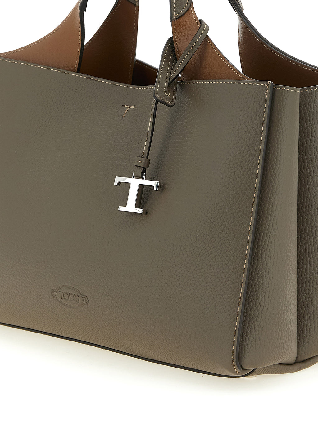 Sac à main en cuir gris