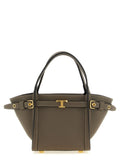 Grey Leather Tote Bag