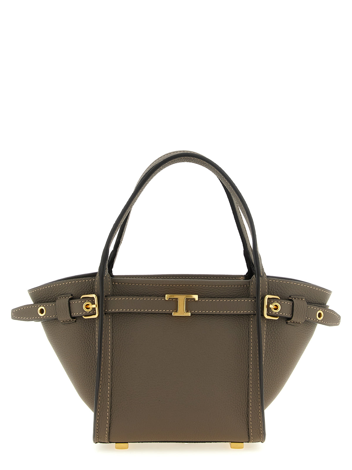 Grey Leather Tote Bag