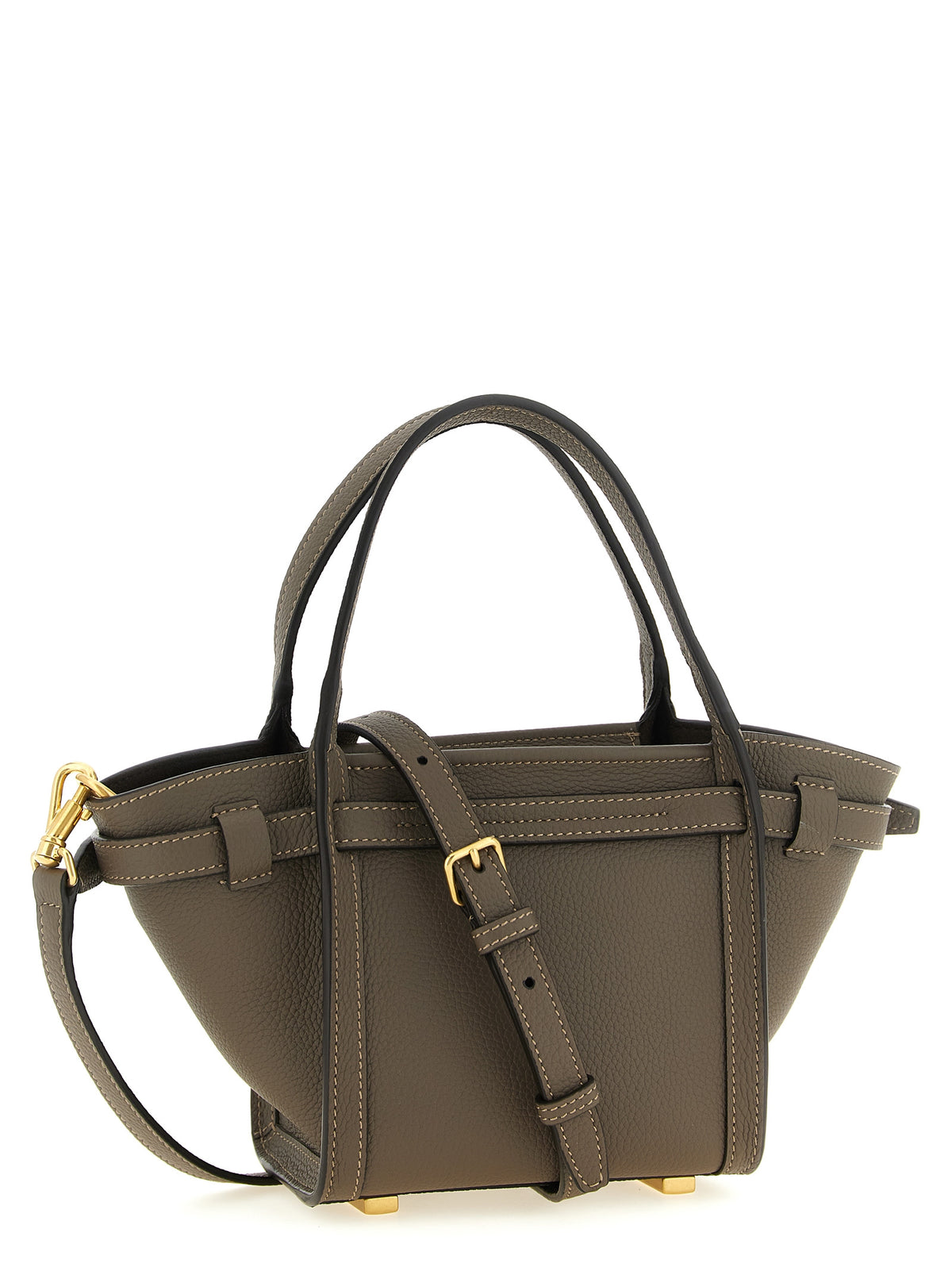 Grey Leather Tote Bag