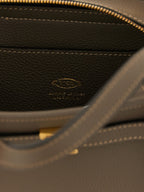 Grey Leather Tote Bag