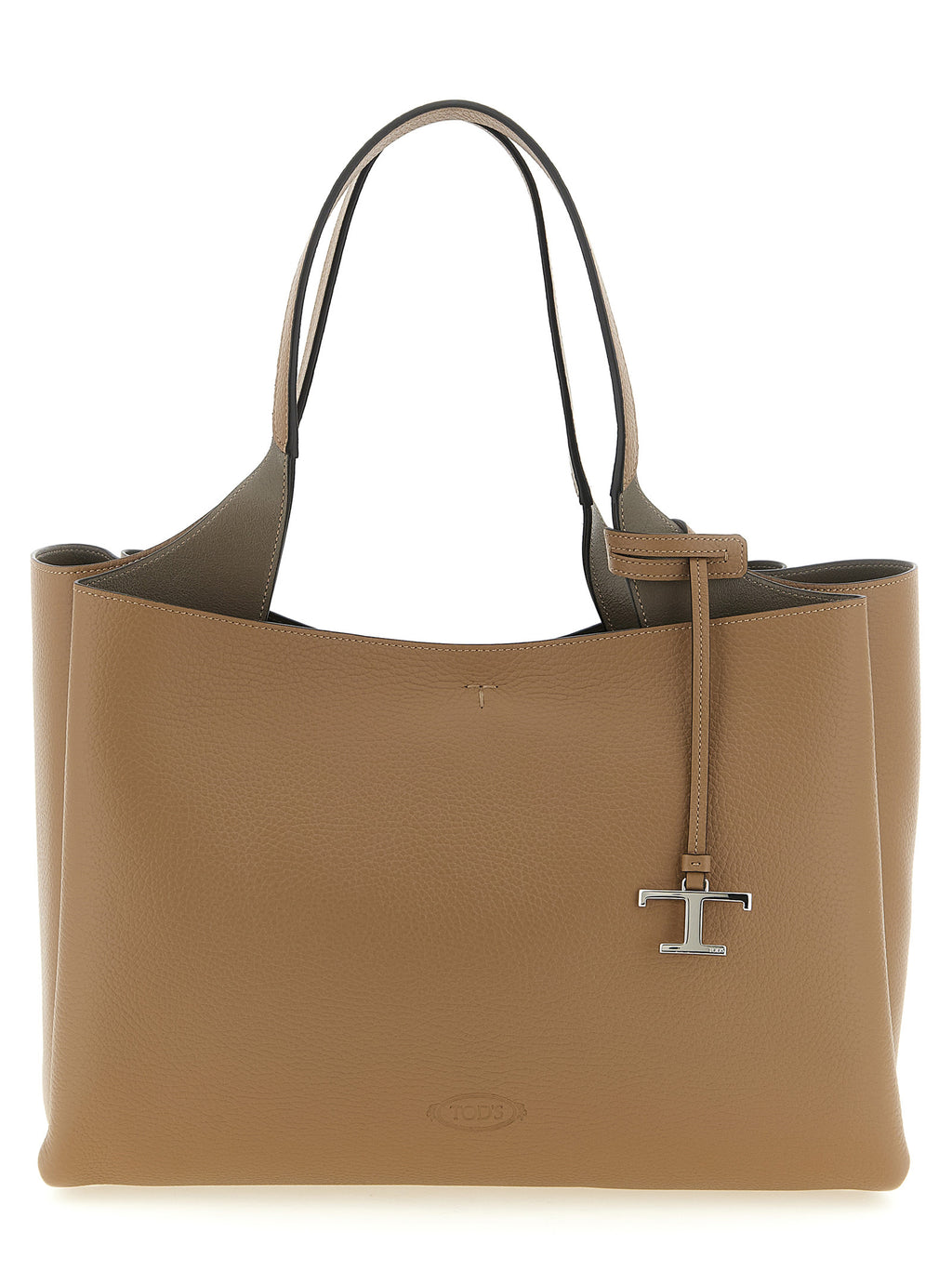 Grand sac cabas en cuir marron