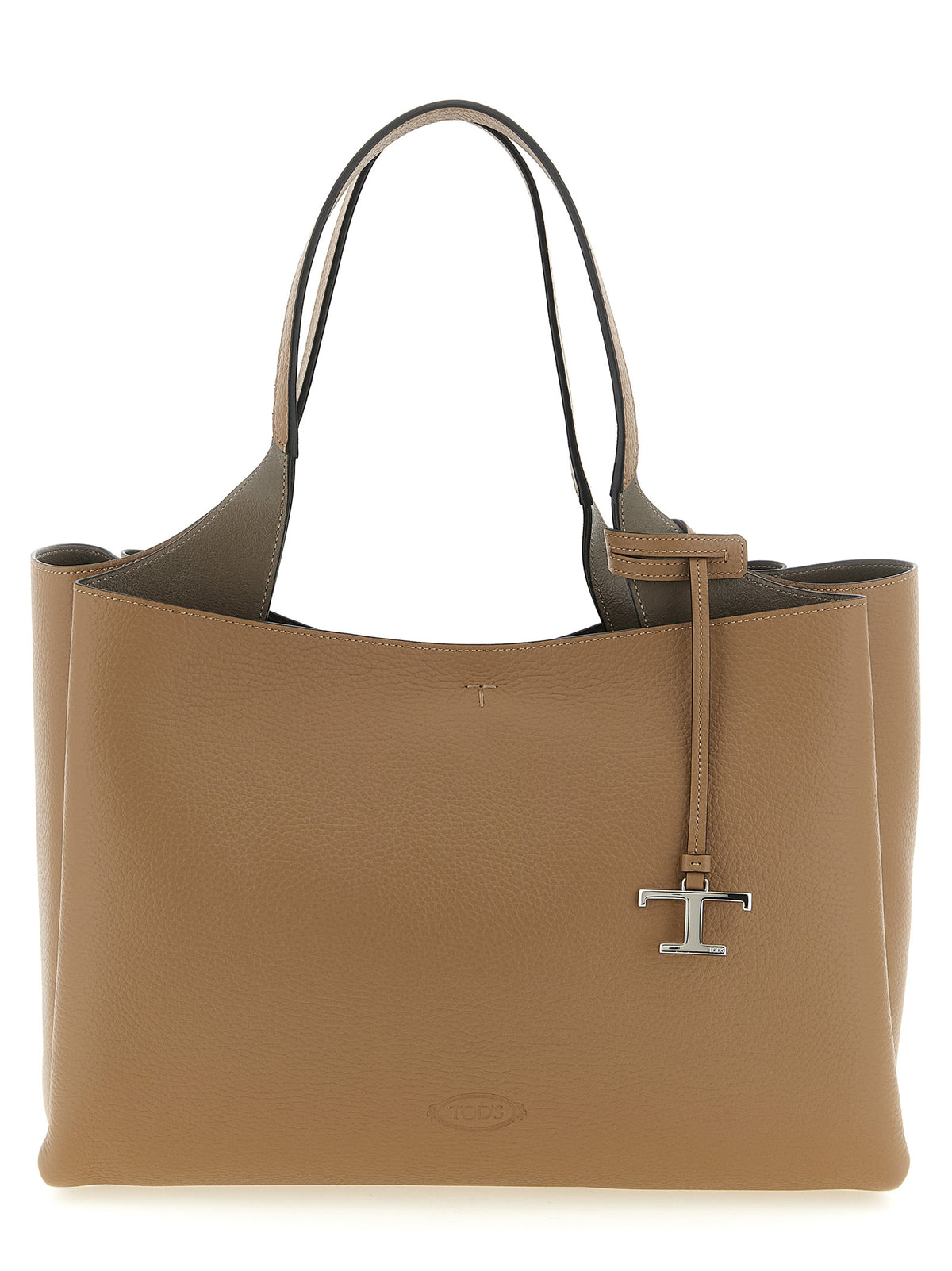 Grand sac cabas en cuir marron