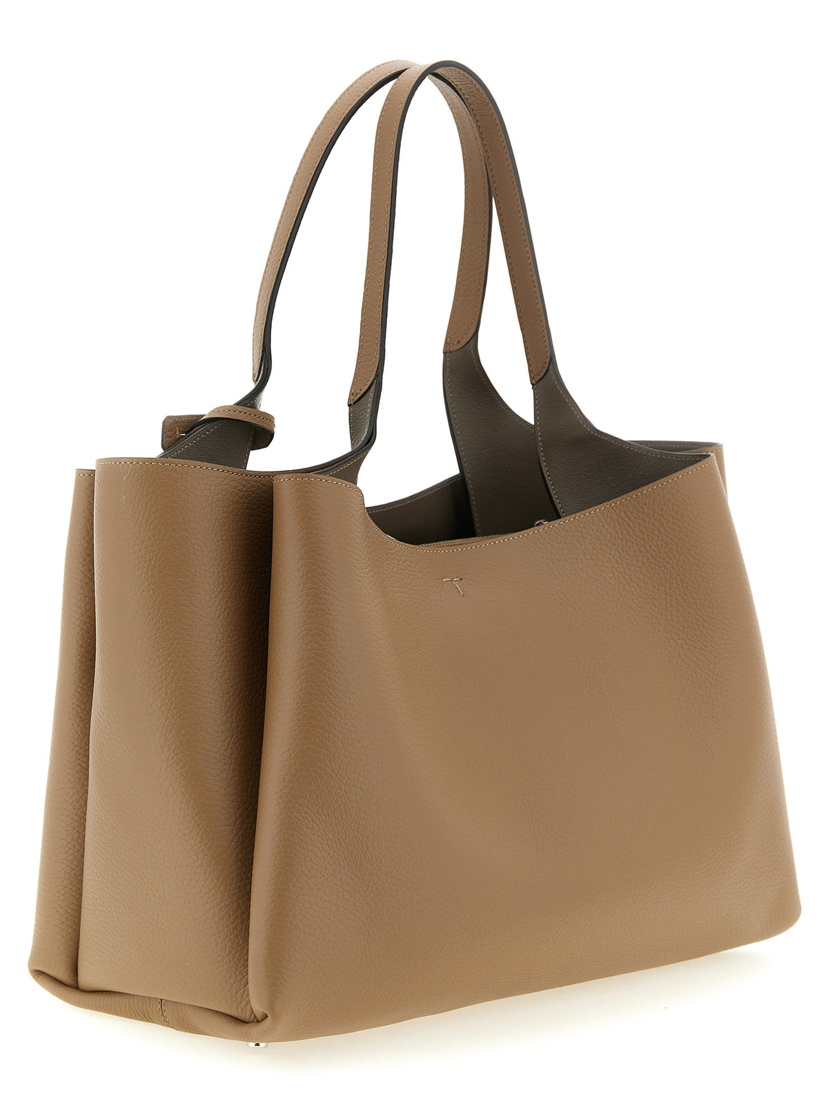 Grand sac cabas en cuir marron
