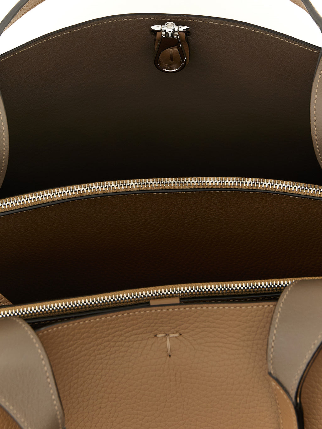 Grand sac cabas en cuir marron