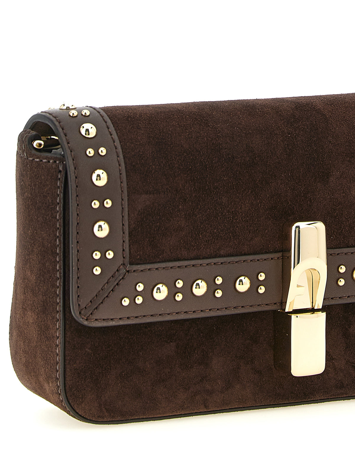 Sac bandoulière en daim marron