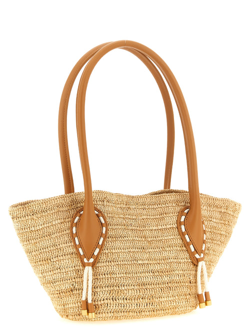 Sac fourre-tout en raphia beige