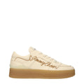 Baskets en cuir beige