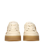 Baskets en cuir beige