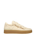 Baskets basses en cuir beige