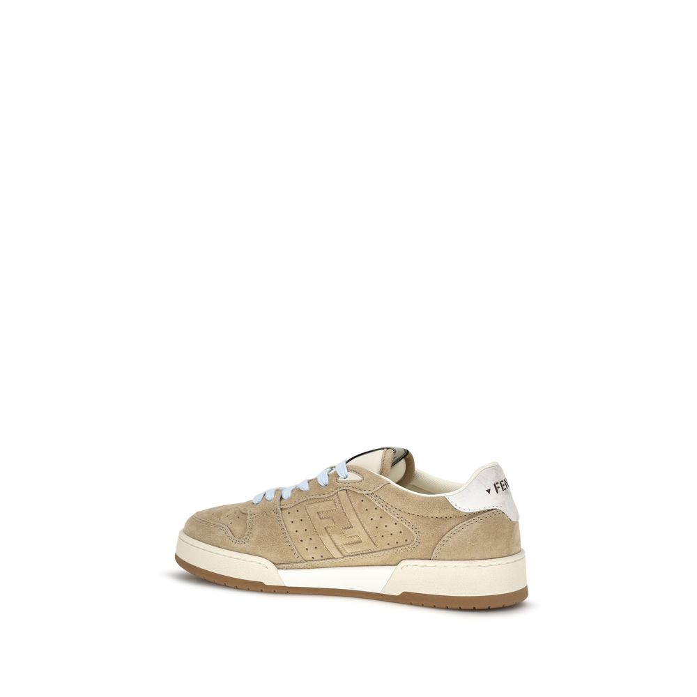 Baskets FF en cuir – Beige
