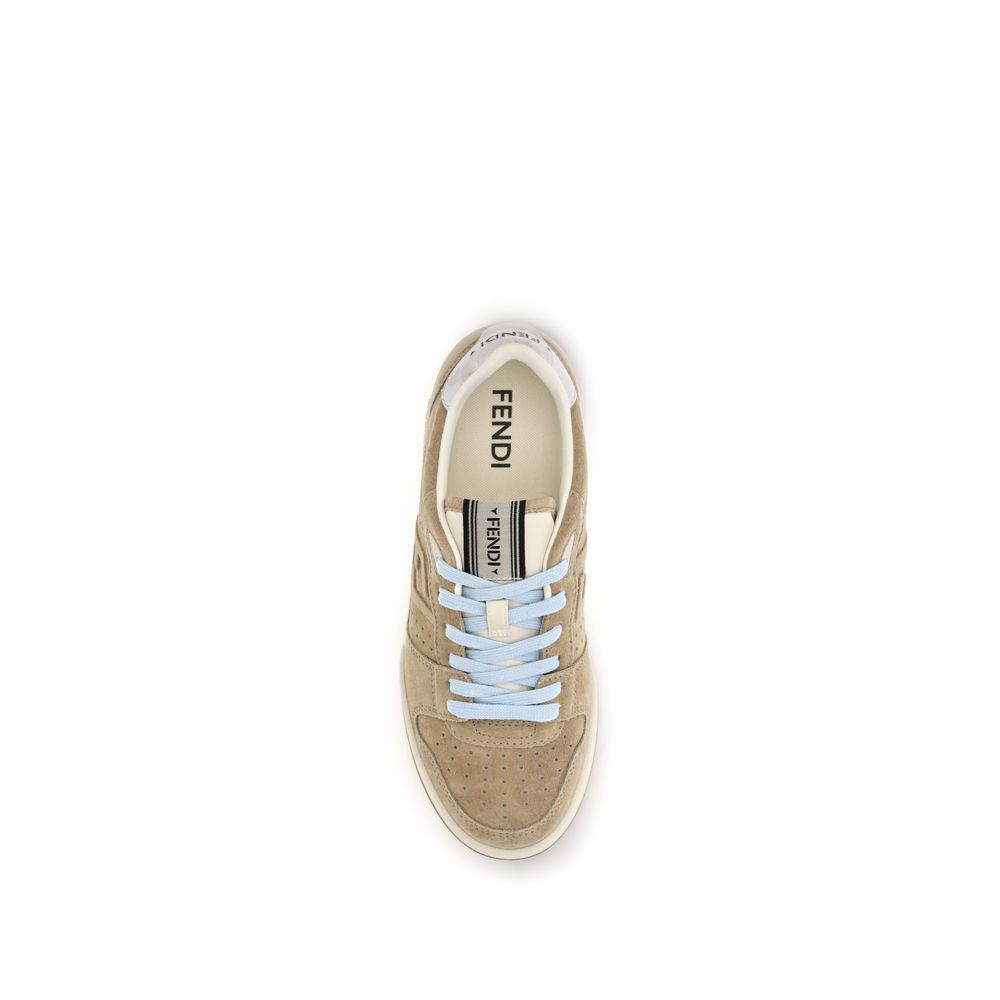 Baskets FF en cuir – Beige
