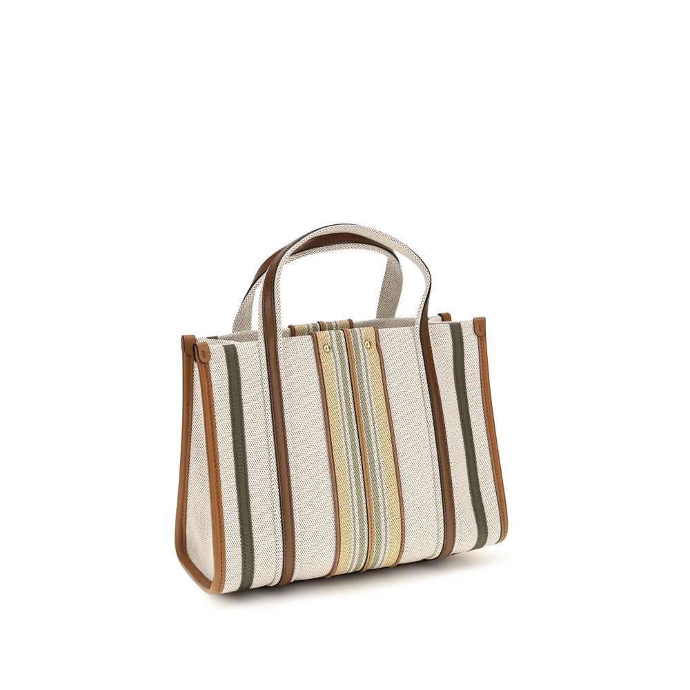 Woody Cotton Shoulder Bag – Beige