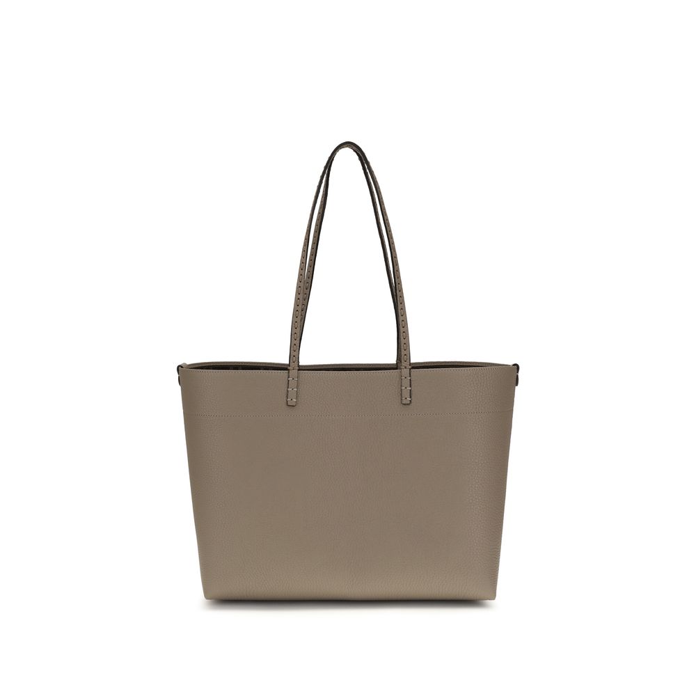Beige Leather Shoulder Bag