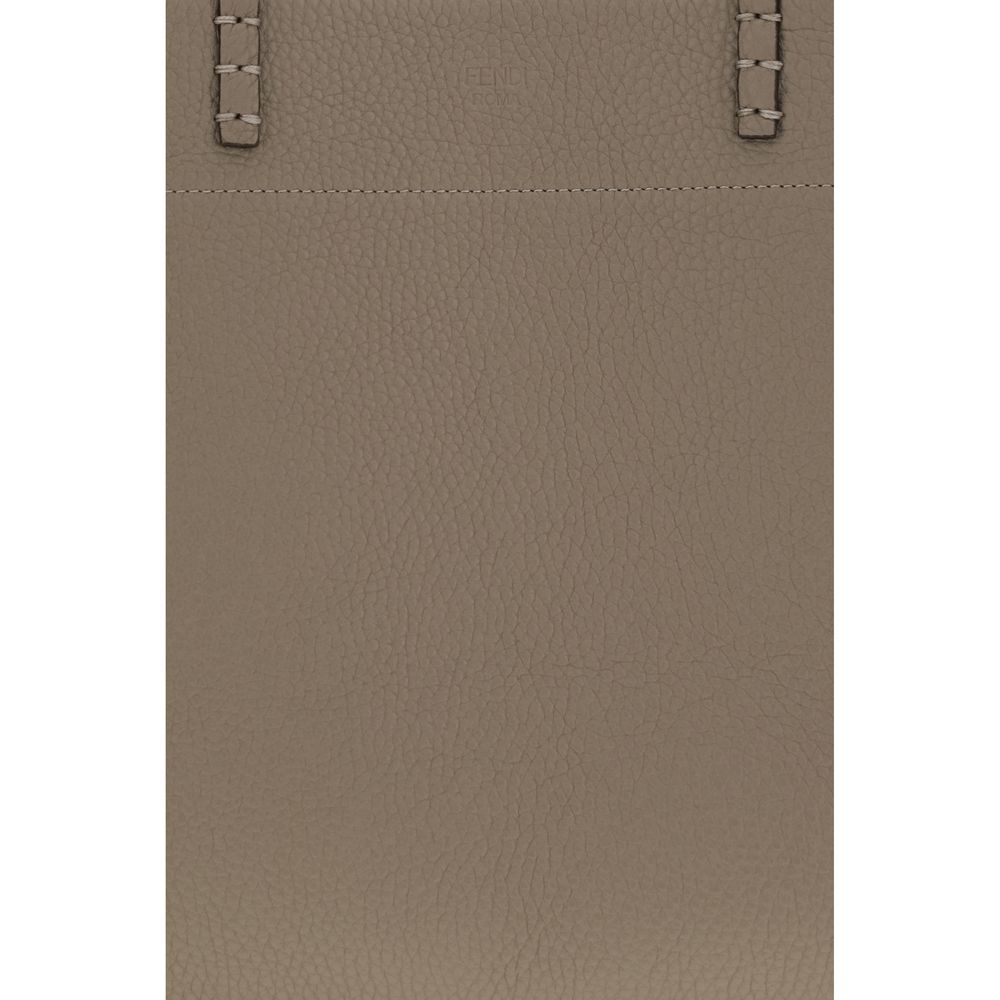 Beige Leather Shoulder Bag