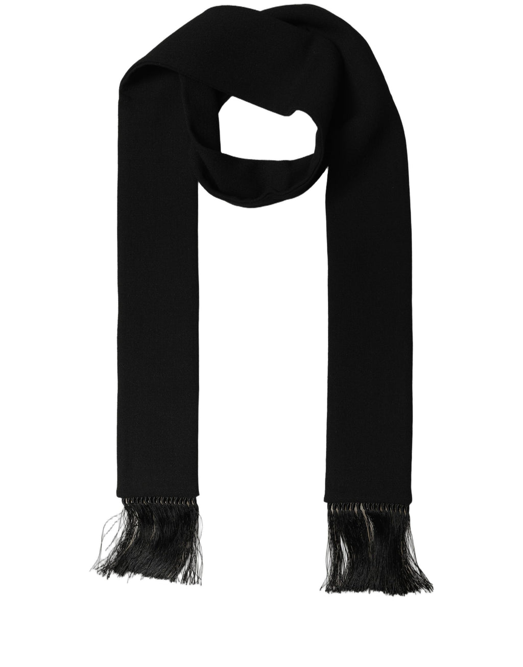 Écharpe noire en laine vierge
