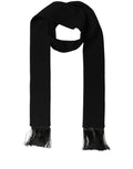 Écharpe noire en laine vierge