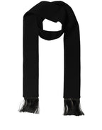 Écharpe noire en laine vierge