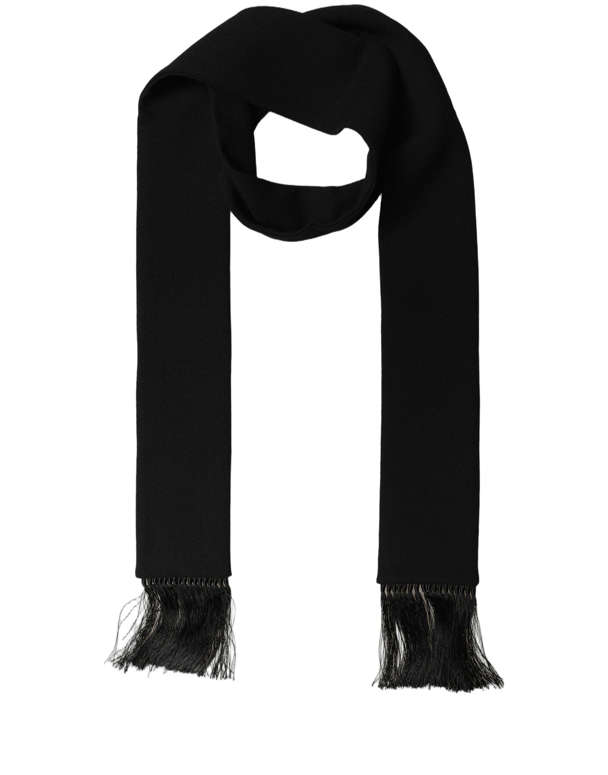 Écharpe noire en laine vierge